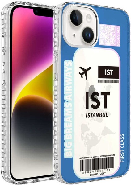 Apple iPhone 13 Kılıf Airbag Kenarlı Renkli Desenli Silikon Elegans Kapak