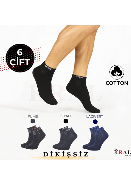 Yeni Sezon Erkek 6 Çift Pamuklu Parfümlü Yıkamalı Patik Çorap