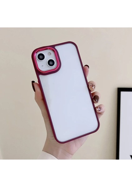 Apple iPhone 14 Promax Kılıf Kenarları Renkli Arkası Şefaf Renkli Şık Görünüm Dayanıklı