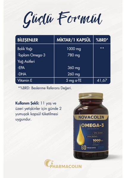 Novacolın Omega-3 1000 MG 60 Softgel fırsatları
