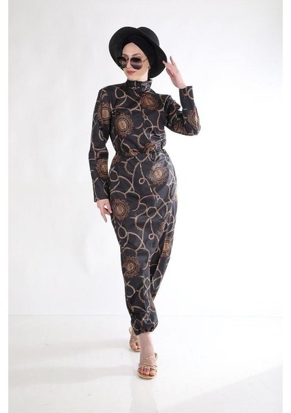 Zincir Desen Allerli Tasarım Tesettür Tulum Mayo modelleri