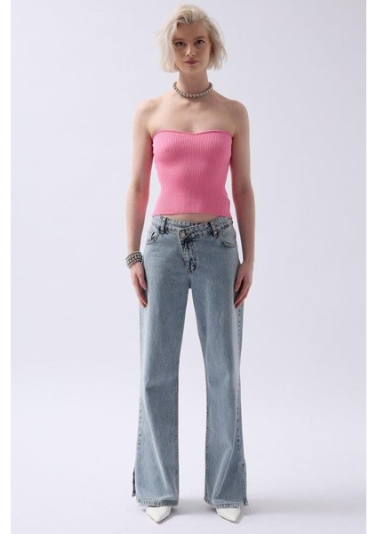 Straplez Dokulu Crop