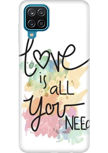 Samsung Galaxy A12 Pure Modern Desenli Silikon Kılıf Love Is All