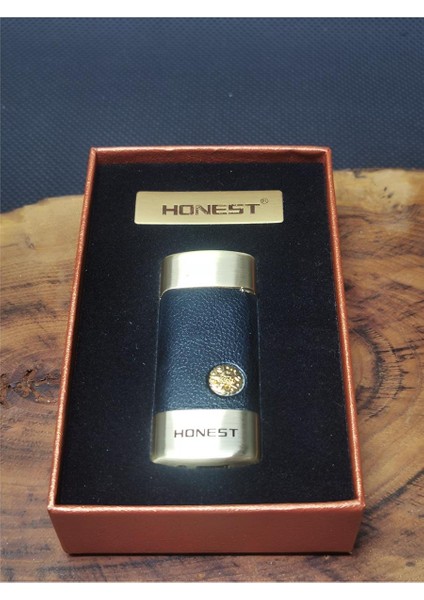 Kişiye Özel Honest Gold Deri Kaplama Şarjlı Çakmak