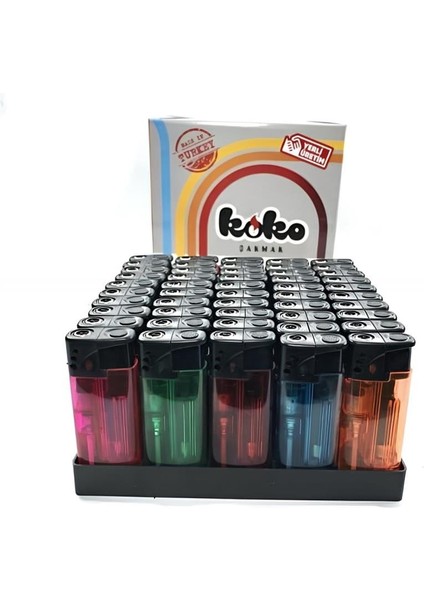 Koko Turbo Şeffaf Çakmak 50 Adet