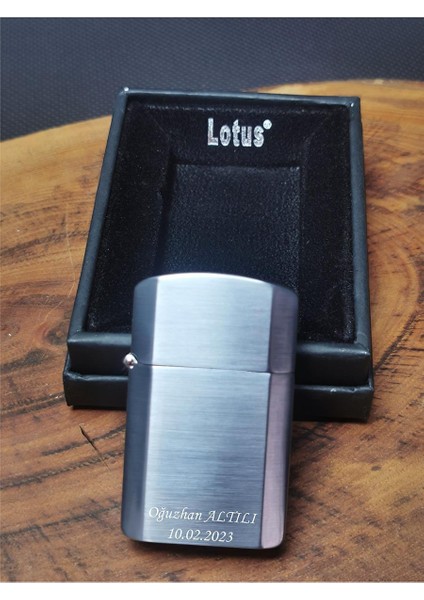 Kişiye Özel Lotus Gümüş Benzinli Çakmak