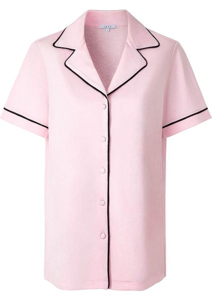 Modal Biyeli Şortlu Pijama Takımı / Pembe