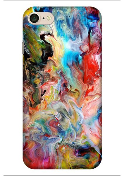 Iphone 7 8 Se 2020 Kılıf Desenli Resimli Hd Silikon Telefon Kabı Kapak - Boyaların Dansı