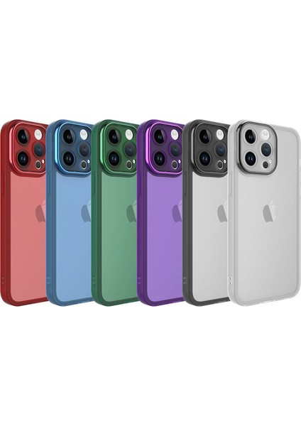 Apple iPhone 14 Pro Max Uyumlu Kamera Korumalı Transparan Metal Platin Kaplamalı Lux Kapak modelleri