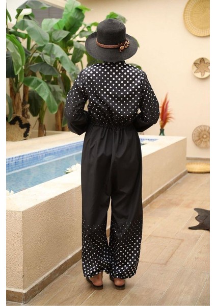 Puantiye Desen Tasarım Tesettür Paraşüt Kumaş Tulum Mayo modelleri