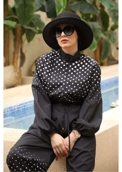 Puantiye Desen Tasarım Tesettür Paraşüt Kumaş Tulum Mayo indirimleri