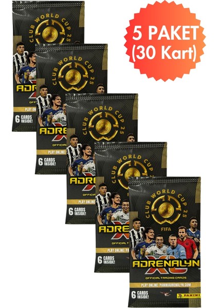 Panini Club World Cup 25 Lisanslı Orijinal Trading Kartları Cards Koleksiyonluk 6lı x 5 Paket