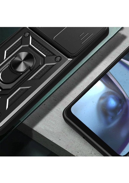 Samsung Galaxy A35 Kılıf Mıknatıslı Araç Tutucu Yüzük ve Kapaklı Lens Korumalı Sürgülü Tank Kılıf fırsatları