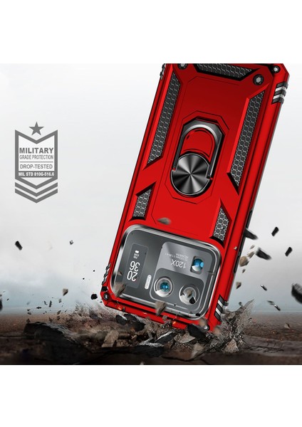 Xiaomi Mi 11 Ultra Kılıf Çift Katmanlı Polikarbon Koruma ve Manyetik Tutucu Stand Yüzük modelleri