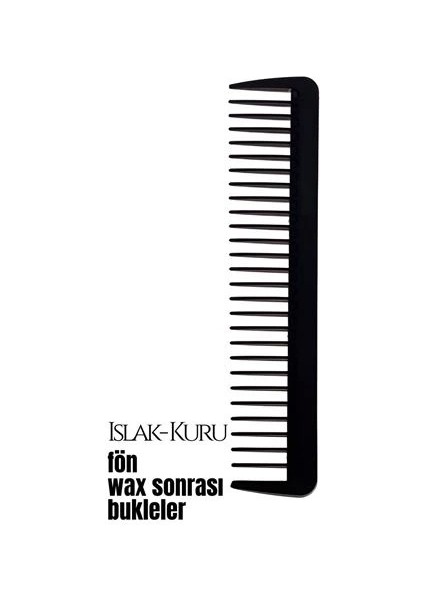 Bukleli Saç Fön Wax Sonrası Tarak Karbon Nano Absolute Professional