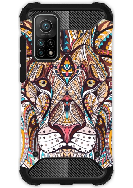 Xiaomi Mi 10T Pro 5g Kılıf Desenli Antishock Crash Kapak - Aslan Mandala