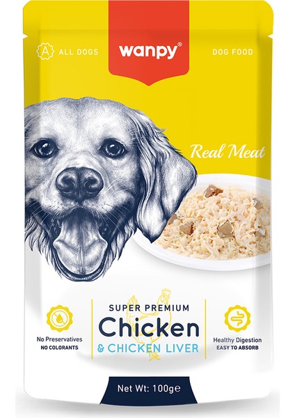 100g Pouch Tavuk&Ciğer Yaş Köpek Maması 12 Adet modelleri