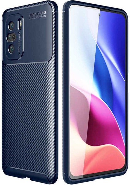 Xiaomi Poco F3 Kılıf Karbon Fiber Görünümlü Ultra Ince Carbon Case