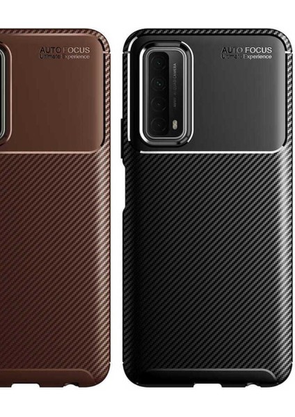 Huawei P Smart 2021 Kılıf Karbon Fiber Görünümlü Ultra Ince Carbon Case