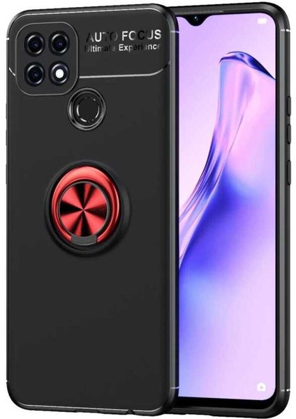 Oppo A15S Kılıf Yüzüklü ve Manyetik Araç Tutuculu Tpu Silikon