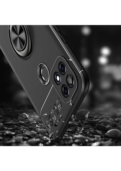 Oppo A15S Kılıf Yüzüklü ve Manyetik Araç Tutuculu Tpu Silikon