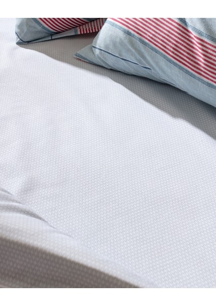 Marc King Size Pamuklu Baskılı Nevresim Takımı - Mavi/kırmızı