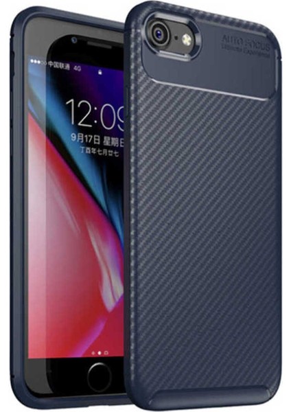 Apple iPhone Se 2022 Kılıf Karbon Fiber Görünümlü Ultra Ince Carbon Case