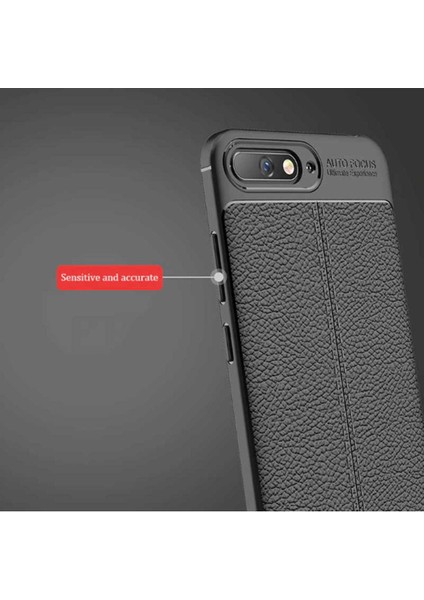 Huawei Y6 2018 Uyumlu Deri Görünümlü Kılıf