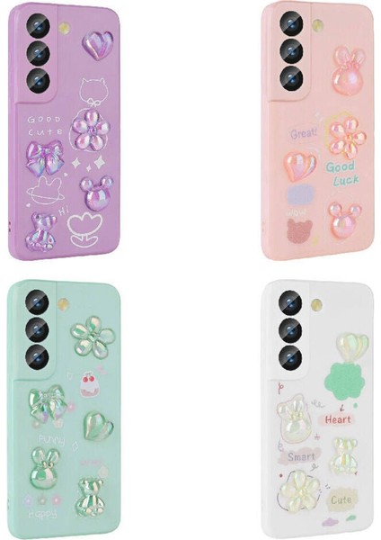 Samsung Galaxy S21 Fe Kılıf Ayılı Kalpli Kelebekli Figürlü Toysras Silikon Kapak modelleri