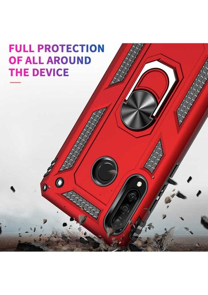 Huawei P30 Lite Kılıf Çift Katmanlı Polikarbon Koruma ve Manyetik Tutucu Stand Yüzük modelleri