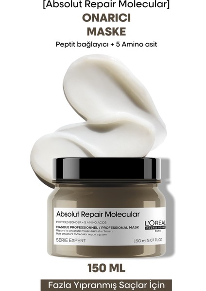 Absolut Repair Molecular Tüm Yıpranmış Saçlar İçin Yoğun Maske 150 ml