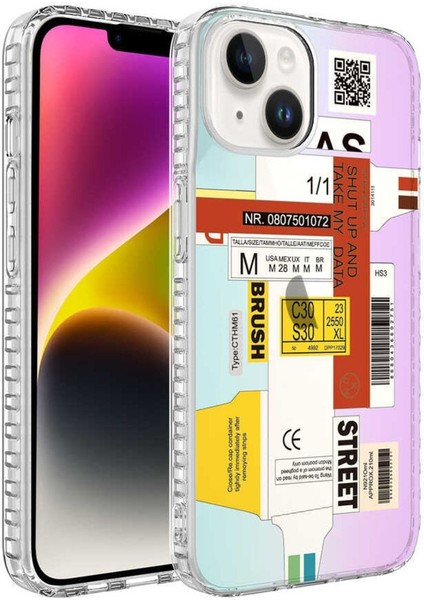 Apple Iphone 13 Kılıf Airbag Kenarlı Renkli Desenli Silikon Elegans Kapak