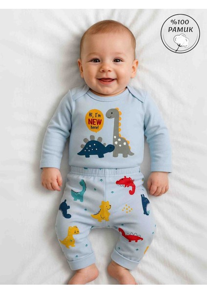 %100 Pamuklu Erkek Bebek Uzun Kollu Ikili Takım