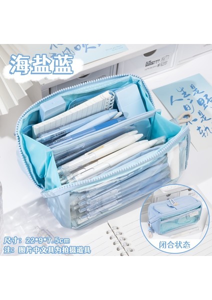 Kızlar Için Üç Katmanlı Ekstra Büyük Kapasiteli Şeffaf Kalem Kutusu Ortaokul Öğrencisi Kalem Kutusu (Yurt Dışından)