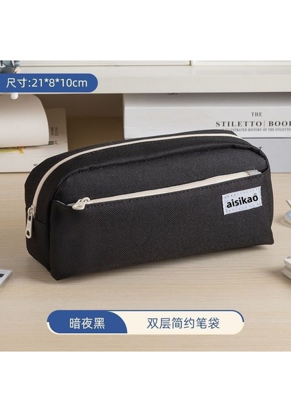 Çift Katmanlı Büyük Kapasiteli Oxford Kumaş Leke Tutmaz Öğrenci Ofis Malzemeleri Kırtasiye Kutusu (Yurt Dışından)