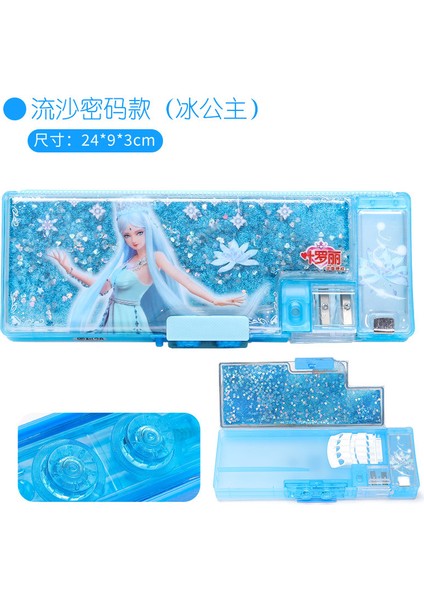 Kız Prenses Çok Fonksiyonlu Şifreli Kilit Kırtasiye Kutusu Ilkokul Öğrencisi Büyük Kapasiteli Kalem Kutusu (Yurt Dışından)