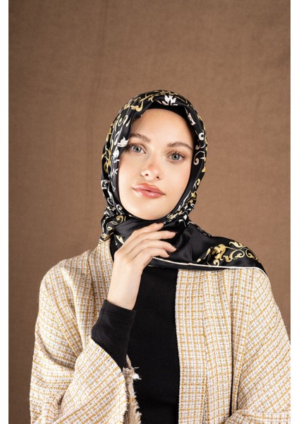 Varaklı Saten Eşarp Koleksiyonu Ebat 95 x 95