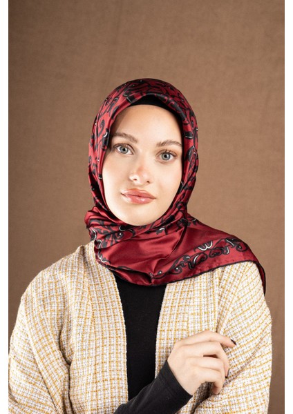 Varaklı Saten Eşarp Koleksiyonu Ebat 95 x 95
