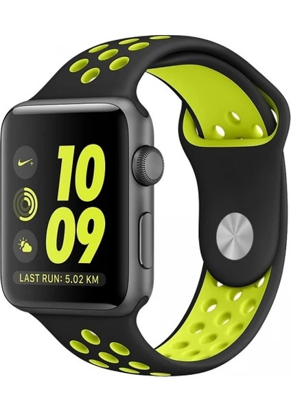 Ally Apple Watch 7-8 45MM 6-5-4 44MM Kayış Kordon Nike Style Soft Silikon 3-2-1 42 - NTR7473-5620