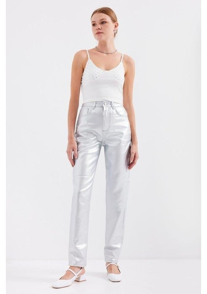 918 Ip Askılı Crop Top - Beyaz