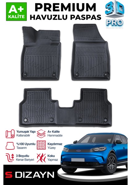 Ford Capri 3D Pro Havuzlu Paspas 2025 Üzeri A+ Kalite