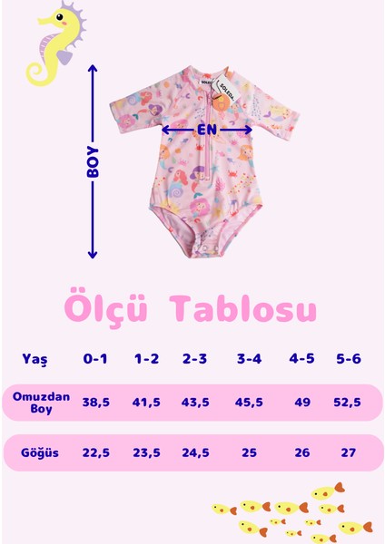 Uv Güneş Korumalı Upf 50 Bebek Çocuk Mayosu Mermaid Magic indirimleri