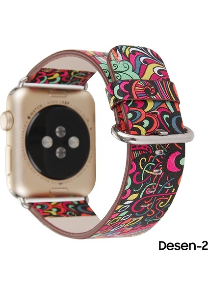 Ally Apple Watch 7-8 45MM 6-5-4 44MM Watch Ultra 49MM Döngü Desenli Pu Deri Kordon - NTR8152-5032