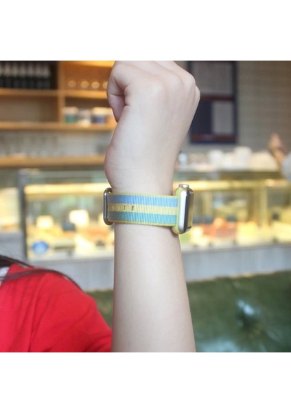 Ally Apple Watch 7-8 45MM 6-5-4 44MM Kayış Kordon Çizgili Nylon Premium 3-2-1 42M - NTR9200-8039 indirimleri