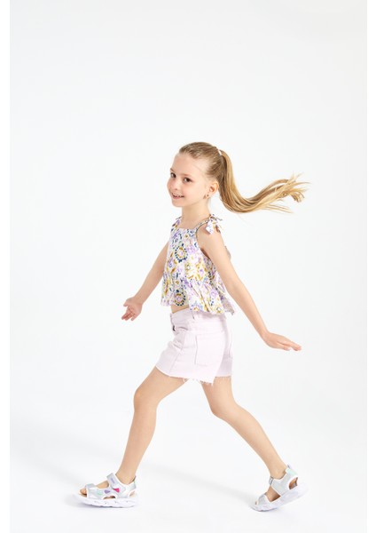 Hilda Günlük Cırtlı Kız Çocuk Işıklı Sandalet 321.24Y.204 Beyaz