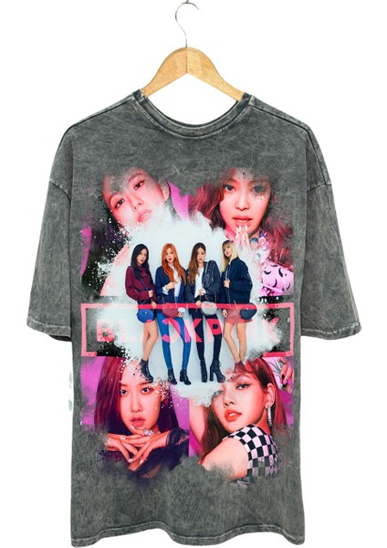 Black Pink Pamuklu T-Shirt