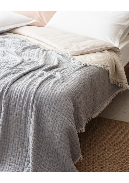 Grania King Size Pamuklu Yatak Örtüsü - Mavi fiyatları