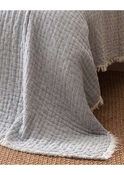 Grania King Size Pamuklu Yatak Örtüsü - Mavi modelleri