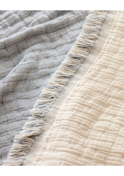 Grania King Size Pamuklu Yatak Örtüsü - Mavi fırsatları