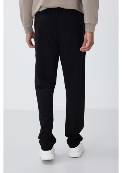 Siyah Bağcıklı Cepli Standart Kalıp Klasik Paça Erkek Eşofman Alt - 84682 fiyatları